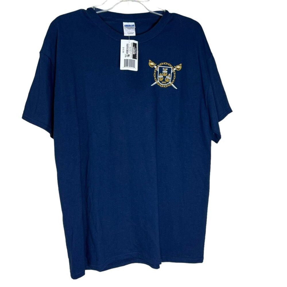 U.S Navy Chief Vintage T-shirt "Dont Tread" 100% Navy Blue Cotton Size L‎